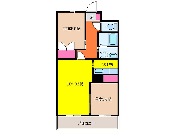 弥富駅 徒歩21分 1階の物件間取画像